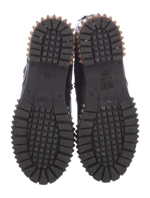 Fendi Leather Studded Accents Moto Boots
