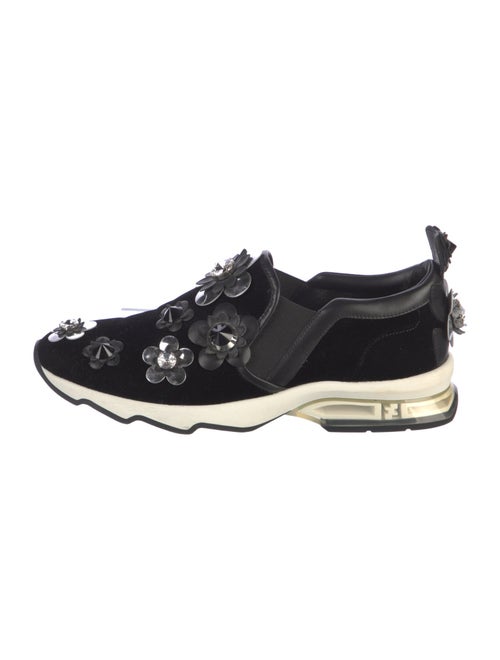 Fendi Velvet Crystal Embellishments Sneakers