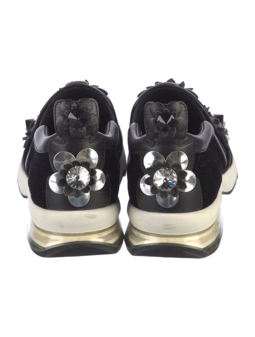 Fendi Velvet Crystal Embellishments Sneakers