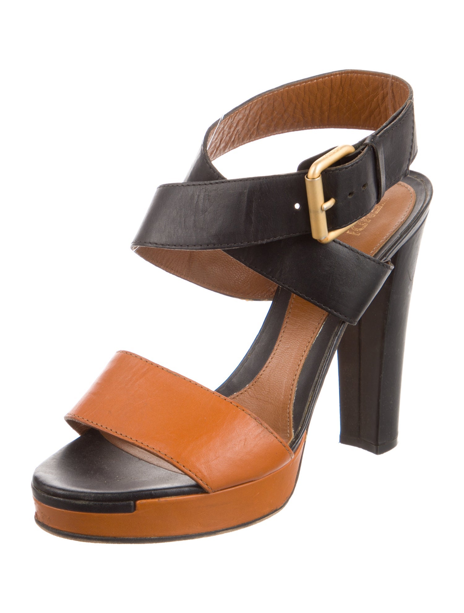 Fendi Leather Colorblock Pattern Sandals