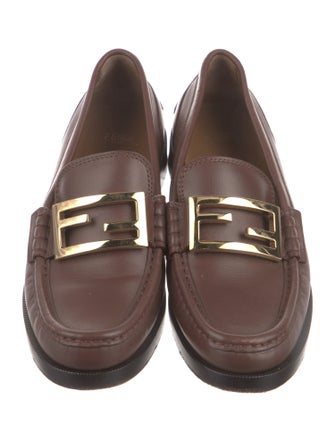 Fendi Zucca FF Logo Leather Loafers