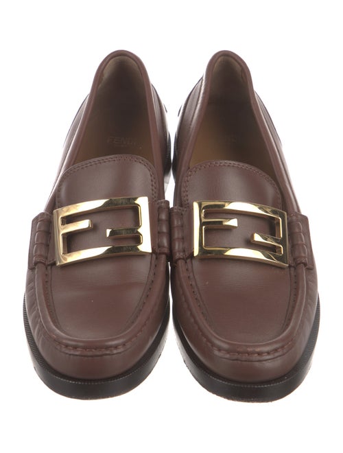 Fendi Zucca FF Logo Leather Loafers