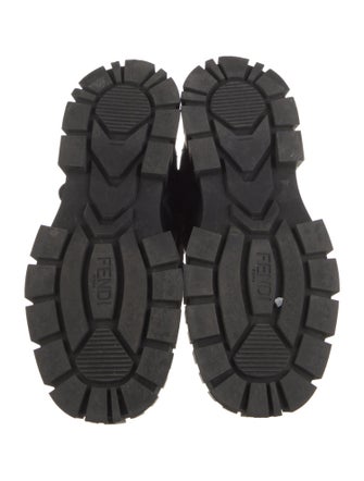 Fendi Zucca FF Logo Leather Lace-Up Boots