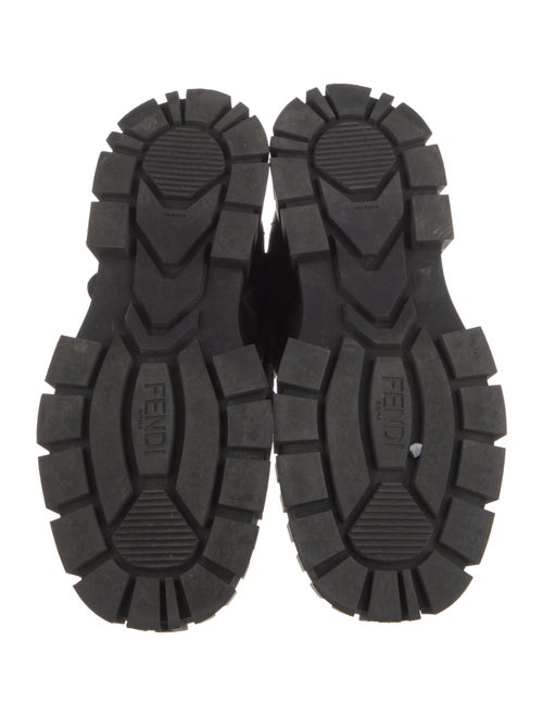 Fendi Zucca FF Logo Leather Lace-Up Boots