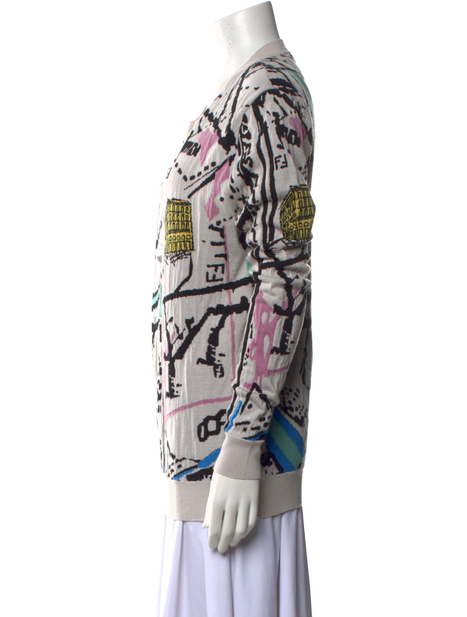 Fendi Printed Scoop Neck Sweater