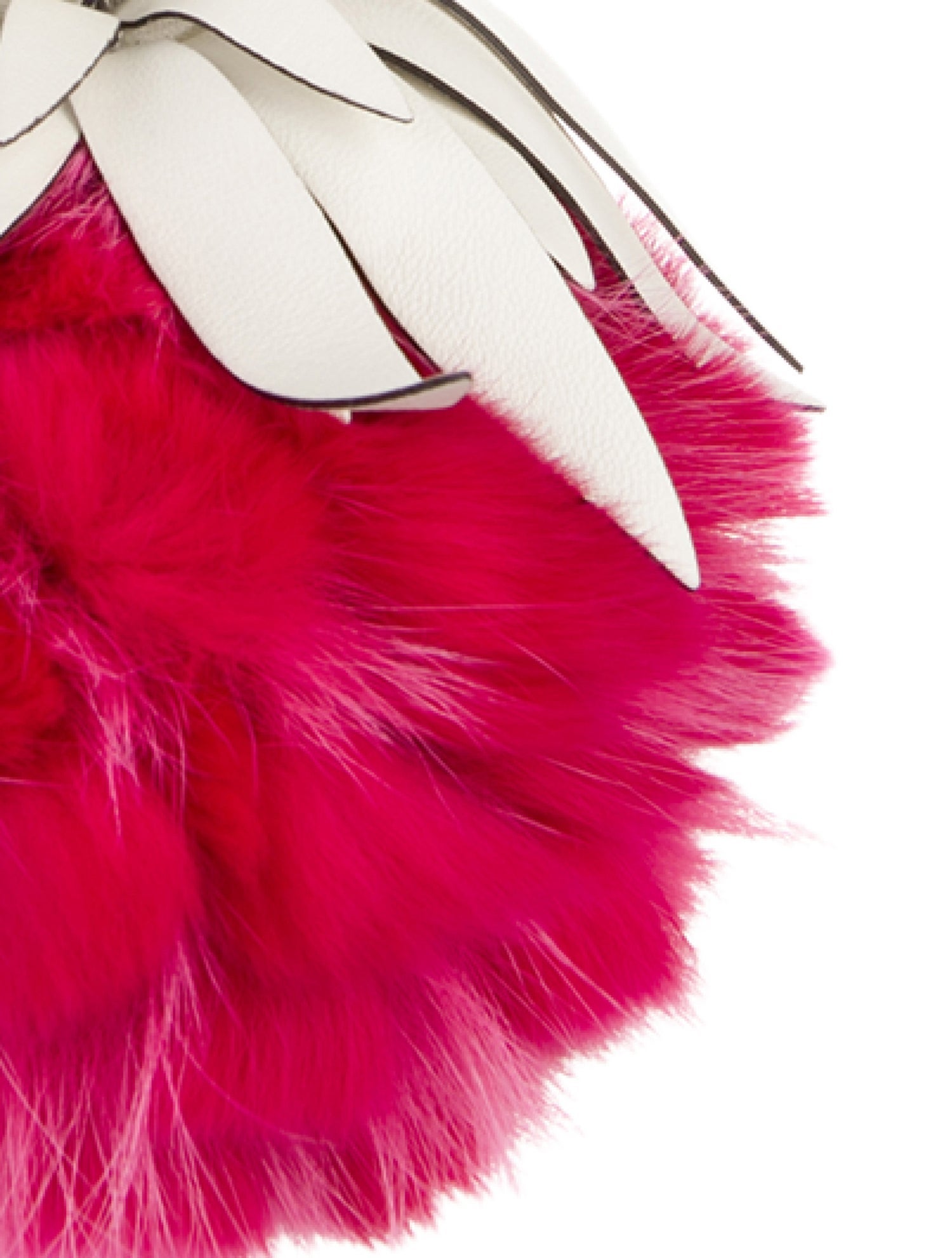 Fendi Leather & Fur Raspberry Keychain