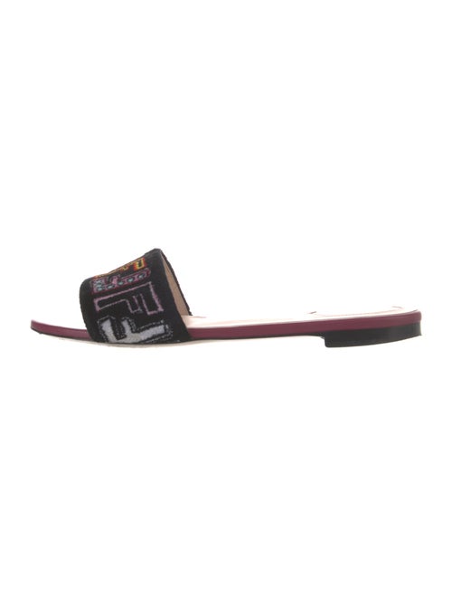 Fendi Zucca FF Logo Velvet Slides
