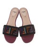 Fendi Zucca FF Logo Velvet Slides