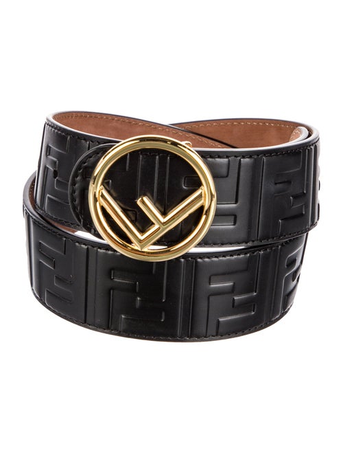 Fendi Embossed Leather Waist Belt