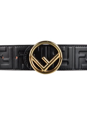 Fendi Embossed Leather Waist Belt