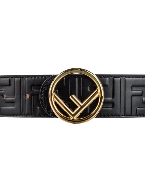 Fendi Embossed Leather Waist Belt