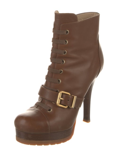 Fendi Leather Lace-Up Boots
