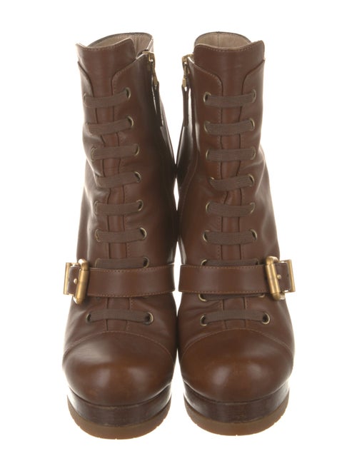 Fendi Leather Lace-Up Boots