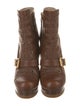 Fendi Leather Lace-Up Boots