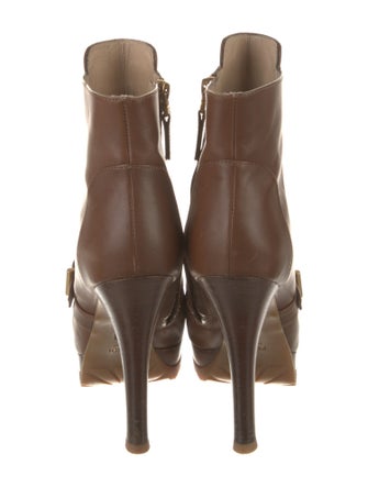 Fendi Leather Lace-Up Boots