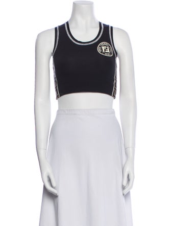 Fendi Nylon Graphic Print Crop Top