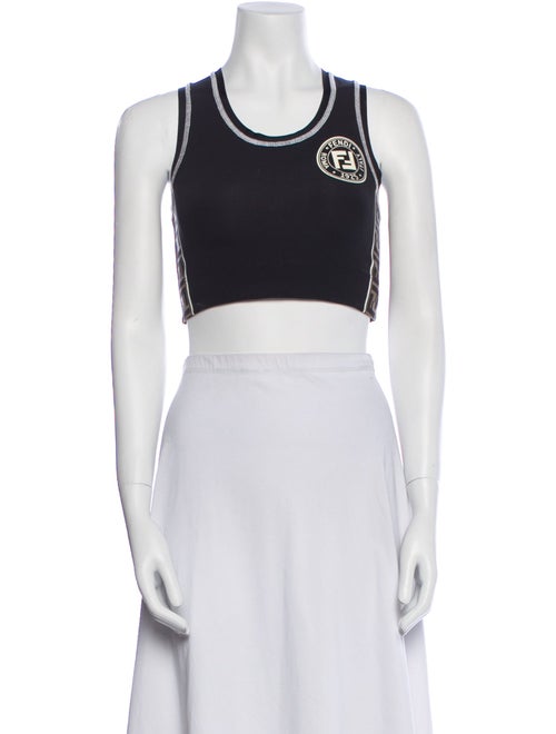 Fendi Nylon Graphic Print Crop Top