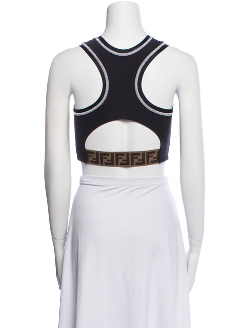 Fendi Nylon Graphic Print Crop Top