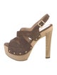 Fendi Suede Studded Accents Slingback Sandals
