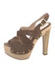 Fendi Suede Studded Accents Slingback Sandals