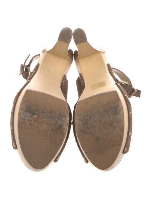 Fendi Suede Studded Accents Slingback Sandals