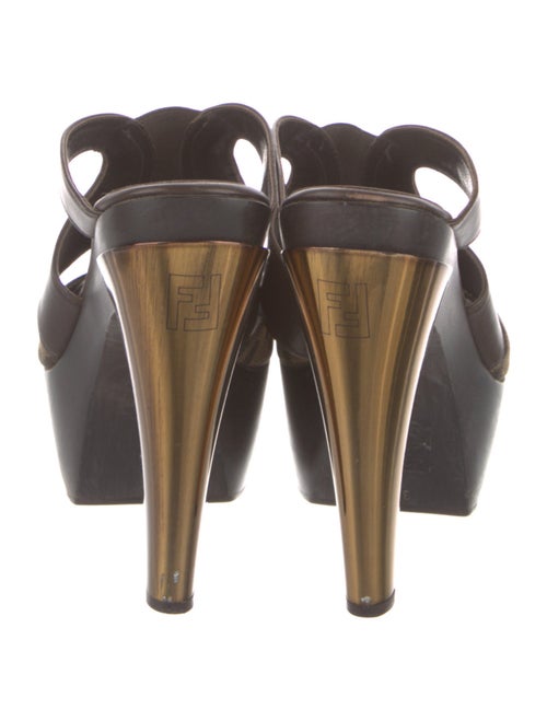 Fendi Zucca FF Logo Leather Slides