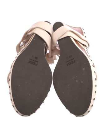 Fendi Leather Studded Accents Sandals