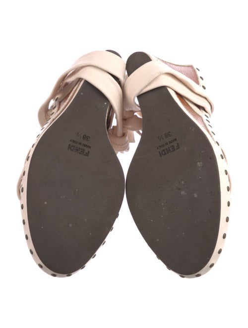 Fendi Leather Studded Accents Sandals