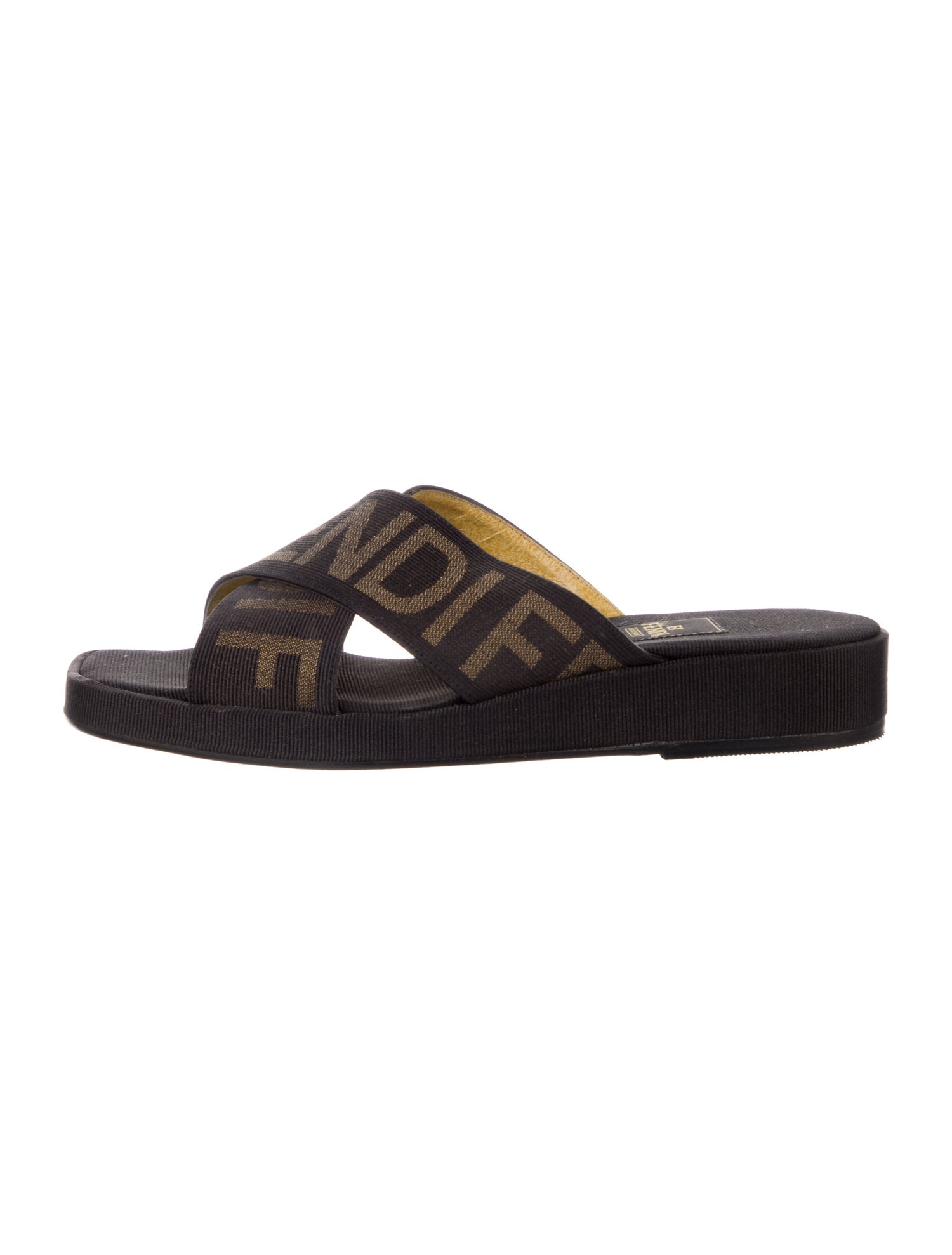Fendi Zucca FF Logo Canvas Slides