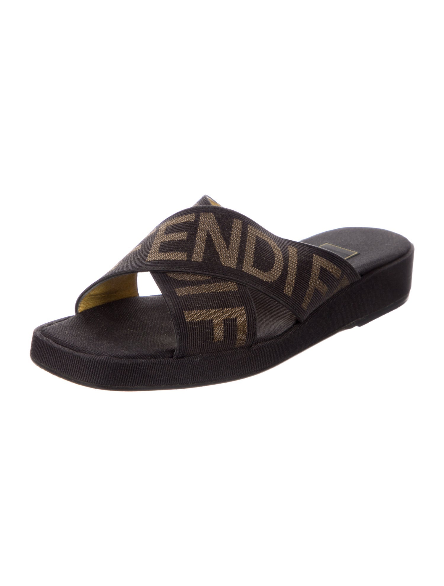 Fendi Zucca FF Logo Canvas Slides