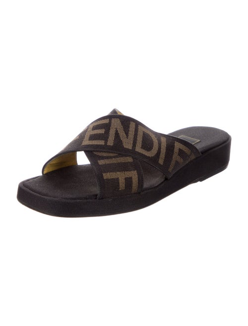 Fendi Zucca FF Logo Canvas Slides