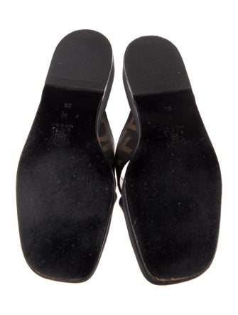 Fendi Zucca FF Logo Canvas Slides