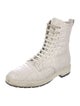 Fendi Zucca FF Logo Leather Combat Boots