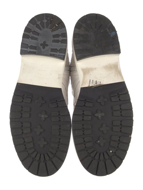 Fendi Zucca FF Logo Leather Combat Boots