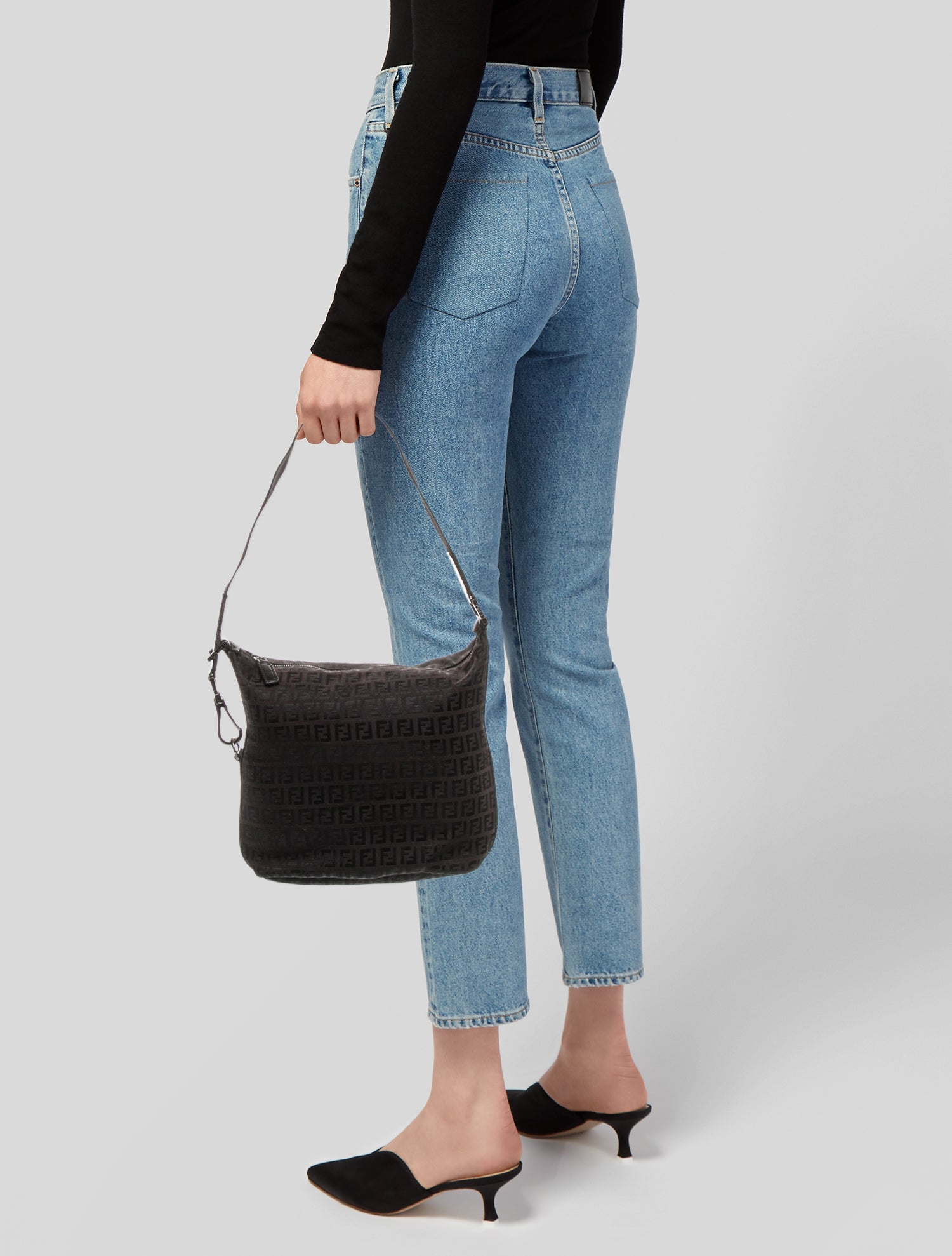 Fendi Zucchino FF Shoulder Bag Vintage