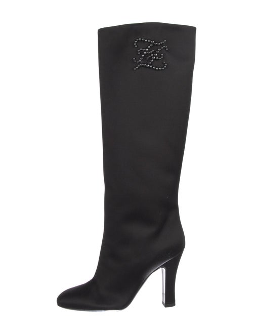 Fendi Satin Beaded Accents Boots