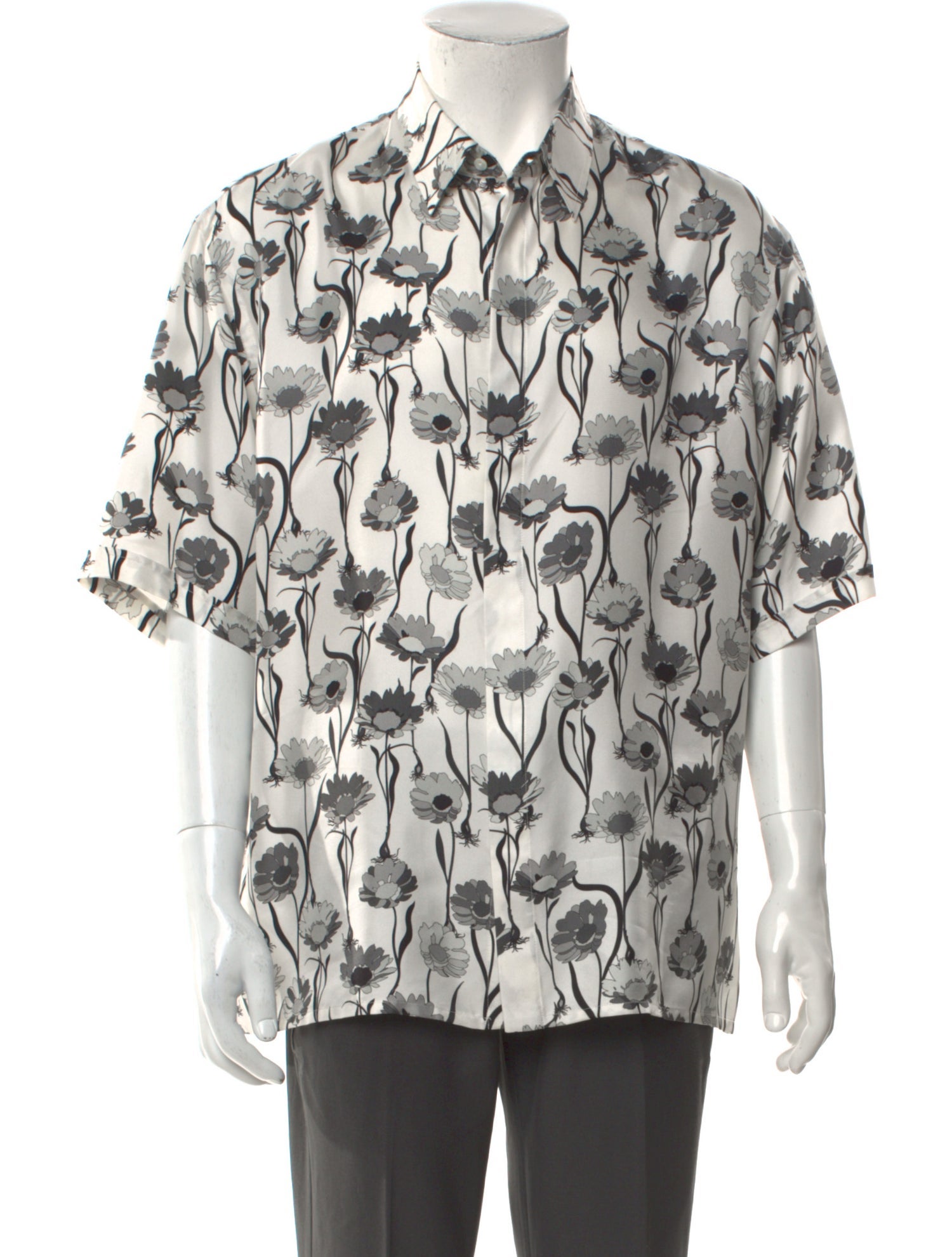 Fendi Floral Print Three-Quarter Sleeve Shirt