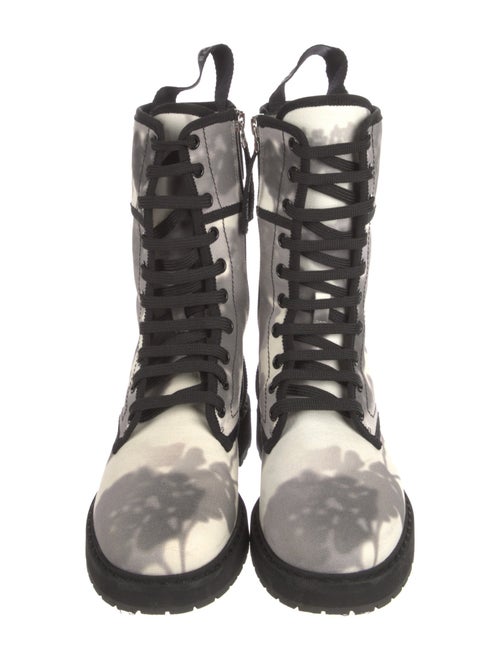 Fendi Canvas Printed Combat Boots