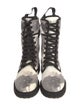 Fendi Canvas Printed Combat Boots