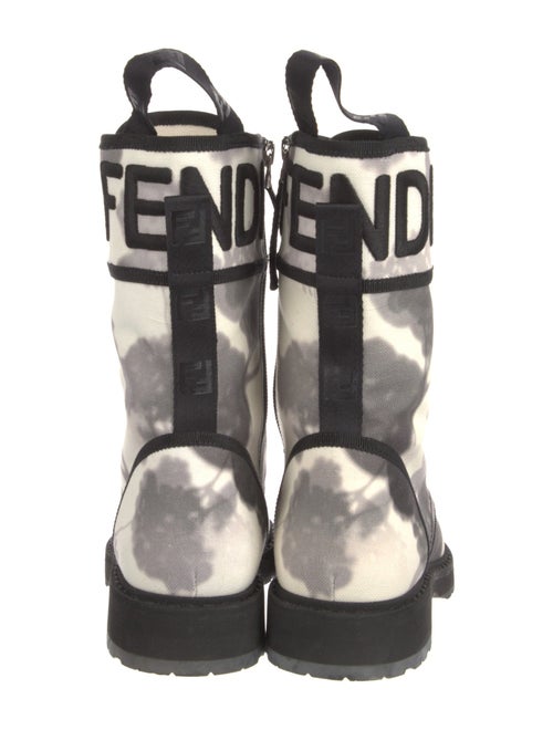 Fendi Canvas Printed Combat Boots