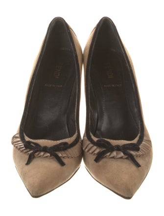 Fendi Zucchino FF Logo Suede Pumps
