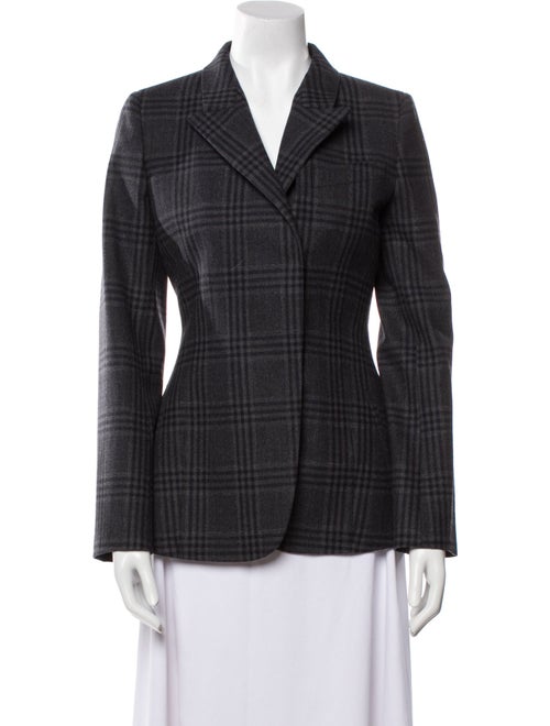 Fendi Virgin Wool Plaid Print Blazer