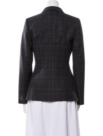 Fendi Virgin Wool Plaid Print Blazer