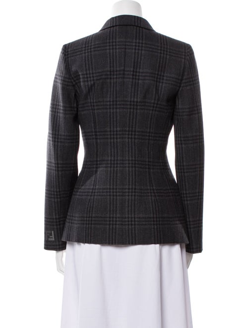 Fendi Virgin Wool Plaid Print Blazer