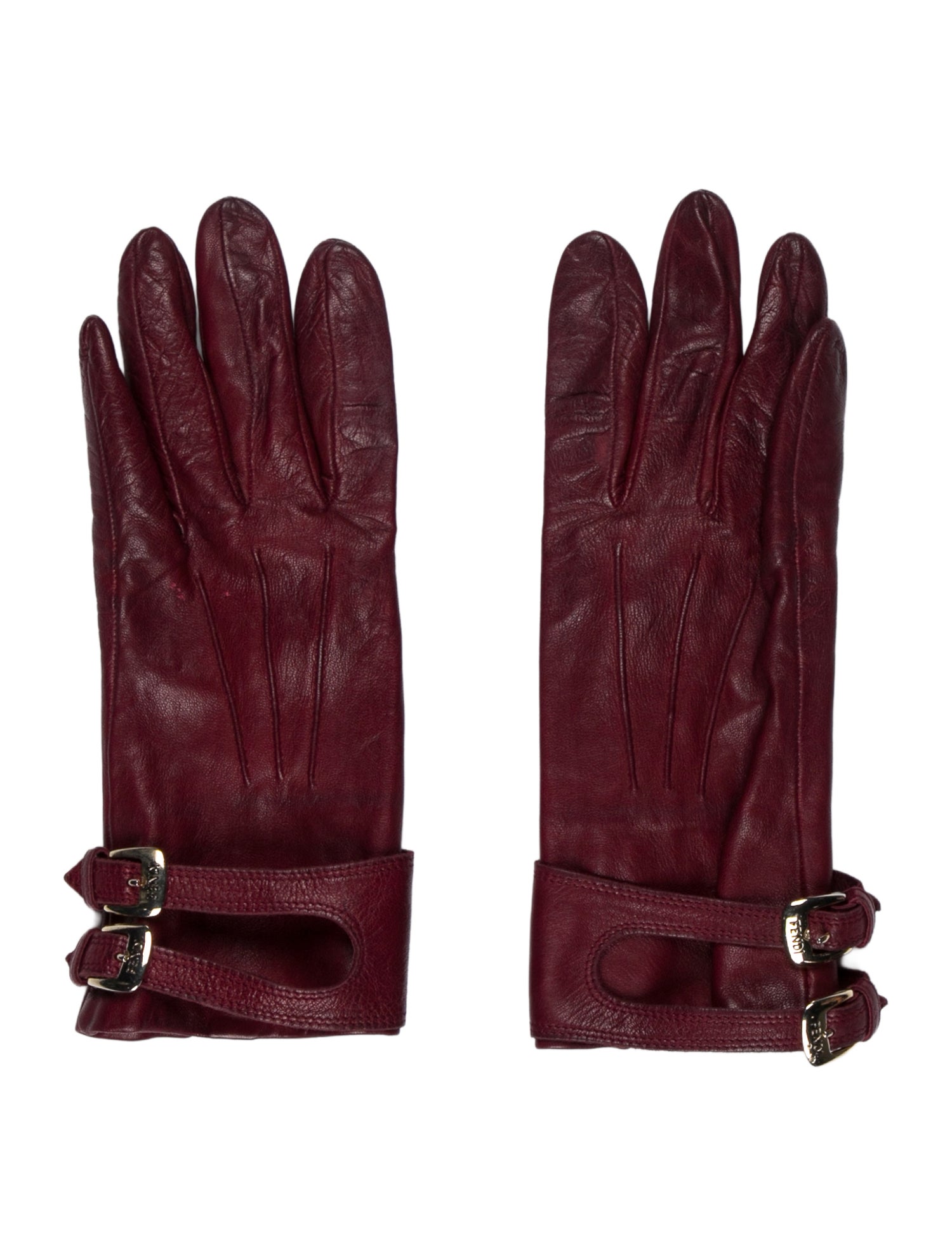 Fendi Leather Logo Gloves