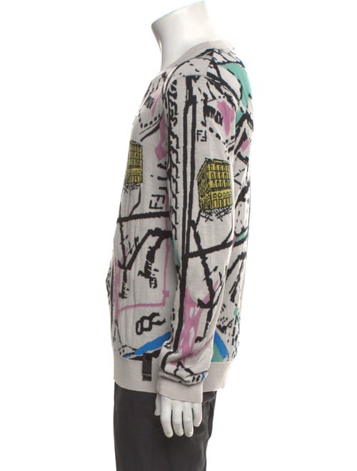 Fendi Printed Crew Neck Cardigan