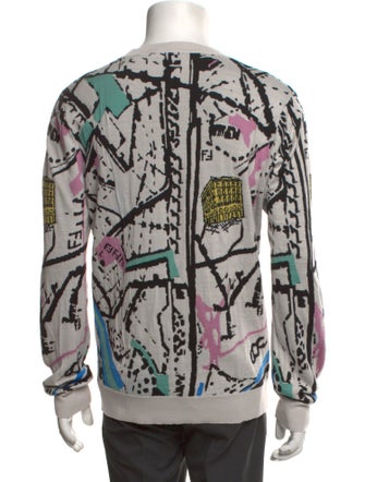 Fendi Printed Crew Neck Cardigan