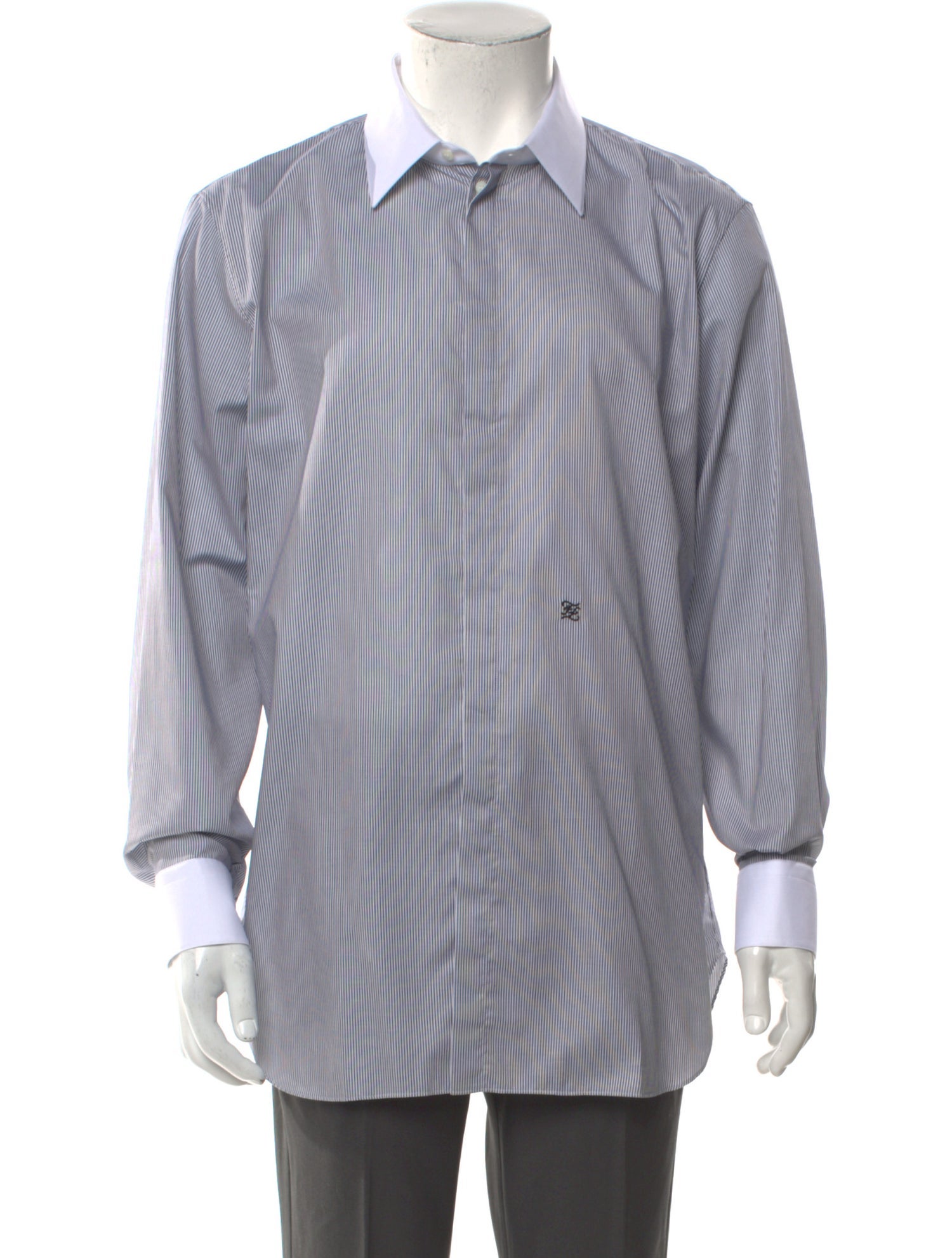 Fendi Striped Long Sleeve Dress Shirt