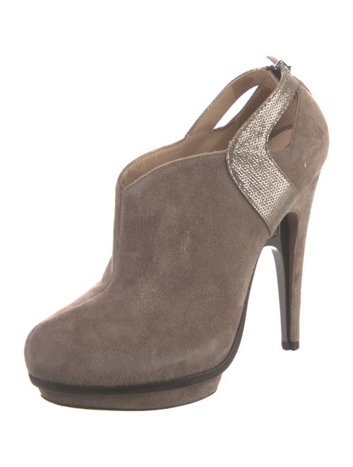 Fendi Suede Glitter Accents D'Orsay Pumps