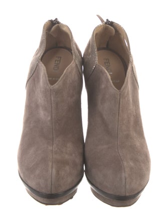 Fendi Suede Glitter Accents D'Orsay Pumps